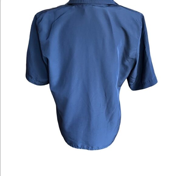 Barbara Graffeo Button Front Short Sleeve Navy size 14. - Picture 2 of 5